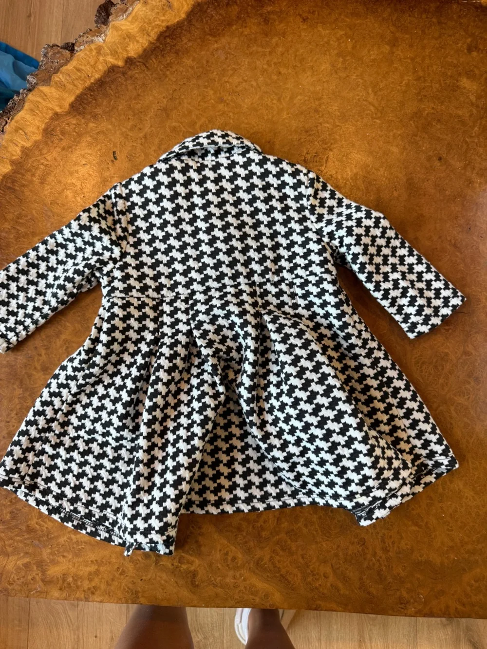 Bonnie Baby Black & White Houndstooth Coat Dress | Girls 6–9 Months | EUC